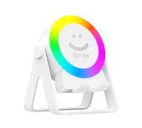 Induction Speaker - Portable Wireless Audio Player, Colorful Audio for Conference Room, Event Organizers with Dynamic Light, RGB Speaker for Travel Interior Design, White