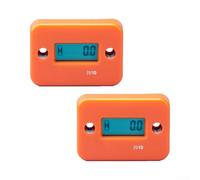 Inductive Hour Counter, Set of 2, LCD Display, Waterproof, Orange Timer | Set of 2 including cables, screws, universal for gas engines, easy installation, durable ABS