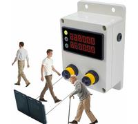 Inductive Traffic Counter with 2 Reflective Panels, Double Row Display, Independently Clearable for Retail People Counting