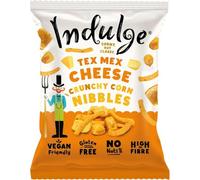 Indulge - Crunchy Corn Nibbles - Tex Mex Cheese Flavour - Gluten Free, Low Salt, Low Fat, Nut Free, Vegan - 20g x 16 bags (20g (Pack of 16), Tex Mex Cheese)