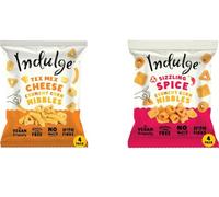 Indulge Crunchy Corn Nibbles Variety Pack (8 x 20g) - Sizzling Spice & Tex Mex Cheese (4 Each) - Gluten Free, Vegan, Nut Free, Allergen Friendly, High Fibre Snack Multipack