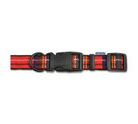 Indulgence Nylon Adjustable Collar Tartan Red 30-50cm Sz 2-5