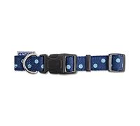 Indulgence Vintage Polka Nylon Adjustable Dog Collar, 20-30 cm, Navy Blue