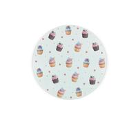 Indulgent Cupcakes Round Glass Trivet - Pretty Baking Themed Décor Kitchen Gift Small Textured Chopping Board/Worktop Protector 20cm x 20cm (8" x 8")
