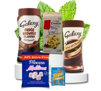 Indulgent Hot Chocolate & Treats Gift Set | Includes Creamy Instant Cocoa, Fudge Brownie Hot Chocolate, Cookies, Pretzels & Mallows - 989g in Total