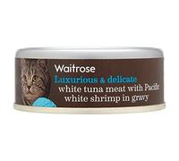 Indulgent Recipe Tuna White Meat with Tiger Shrimp in Gravy Waitrose 80g