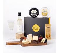 Indulgent White Wine, Cheese & Chocolate Gift Set | Includes 2 Cheeses, Sauvignon Blanc and Cheshire Chocolatiers Chocolate Bar from Cheshire Cheese Company | Wine Gifts for Women, Men and more