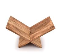 Indus Lifespace Book Holder Mango Wood Cross Frame Wooden Book Holder for Display and Reading, Suitable for Art, Bible, Cookbook, Easel, Magazine, Textbooks (11" x 10" x 0.75")