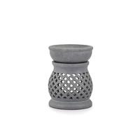 Indus Lifespace Handmade Soapstone Tealight Essential Oil Burner - 7.62cm x 10.16cm Candle Holder Perfect for Essential & Fragrance Oils - Artisan Crafted in India