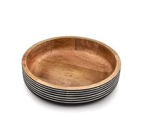 Indus Lifespace Mango Wood Fruit Bowl - 10-Inch Handcrafted Decorative Wooden Bowl for Dining Table, Kitchen, or Living Room (10" X 10" X 2.5")