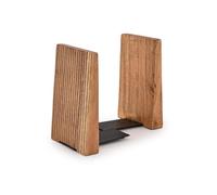 Indus Lifespace Office Bookends Iron & Acacia Wood Desktop Bookends, L-Shaped Design Bookends Desktop (10.16cm x 10.16cm x 15.24cm), (Set of 2))