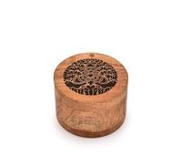 Indus Lifespace Salt & Pepper Shaker Acacia Wood Salt Cellar Bowl Box with Swivel Cover, for Kitchen, Perfect for Keeping Table Salt, Gourmet Salts (3.5" X 3.5" X 2.5")