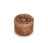 Indus Lifespace Spice Cellars Acacia Wood Elegant Kitchen Salt Container Holder With Swivel Cover For Kitchen, Perfect For Keeping Table Salt, Gourmet Salts(3.5" x 3.5" x 2.5")
