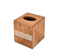 Indus Lifespace Tissue Holders Acacia Wood Square with Slide-Out Bottom Decorative Facial Cube Tissue Box Cover for Modern Farmhouse Decor(6" x 6" x 6.5")
