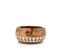 Indus Lifespace Yarn Bowl Mango Wood Knitting Bowl with Smooth Curly Slot Keeps Yarn Tangle-Free for Crafting & Organizing (7" x 7" x 4'')