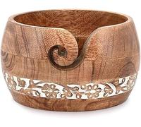Indus Lifespace Yarn Storage Handmade Craft Knitting Bowl Storage Knitting and Crocheting Accessories Kit Organizer, Perfect for Mother's Day and Christmas Gift (17.78cm x 17.78cm x 10.16cm)