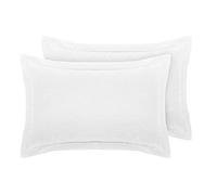 Indus Textiles 100% Egyptian Cotton - 400 Thread Count - White - Pair of Kingsize Oxford Pillowcases