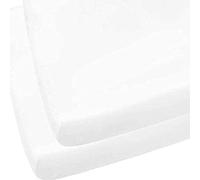 Indus Textiles 2 x Cot Bed Sheets Super Soft Microfiber Fitted Sheet-70 x 140cm,White