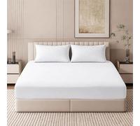 Indus Textiles Emperor Fitted Sheet + Pillowcases 100% Egyptian Cotton 400 Thread Count Extra Deep Pocket 40cm Hotel Quality Sateen Weave Long Staple Emperor fitted sheet (200 x 200cm)