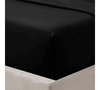 Indus Textiles Fitted Bed Sheets 30cm 12 inch Deep Soft Comfy Microfiber Fabric with Easy care Non Iron and Discolour Resistant Black - 4ft Small Double