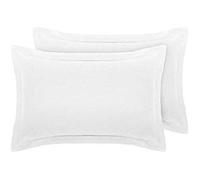 Indus Textiles Pillow Cases 2 pack 400 Thread Count 100% Egyptian Cotton Hotel Quality Soft Sateen white pillowcases 2 pack -2 x Oxford Pillow Cases (50 x 75cm + 5cm)