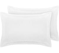 INDUS TEXTILES Pillow Cases 2 pack 800 Thread Count 100% Egyptian Cotton Hotel Quality Soft Sateen white pillowcases 2 pack -2 x Oxford Pillow Cases (50 x 75cm + 5cm)