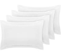INDUS TEXTILES Pillow Cases 4 pack 800 Thread Count 100% Egyptian Cotton Hotel Quality Soft Sateen white pillowcases 4 pack -4 x Oxford Pillow Cases (50 x 75cm + 5cm)
