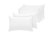INDUS TEXTILES Pillow Cases 6 pack 800 Thread Count 100% Egyptian Cotton Hotel Quality Soft Sateen white pillowcases 6 pack -6 x Housewife Pillow Cases (50 x 75cm)