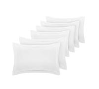 INDUS TEXTILES Pillow Cases 6 pack 800 Thread Count 100% Egyptian Cotton Hotel Quality Soft Sateen white pillowcases 6 pack -6 x Oxford Pillow Cases (50 x 75cm + 5cm)