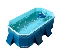 INDUSTEX Foldable Swimming Pool -600L- PVC Garden Paddling Pool - Portable Rectangular Outdoor Pool 180x110x50cm - Easy Assembly, Durable & Space-Saving Summer Family Pool