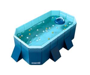 INDUSTEX Foldable Swimming Pool -600L- PVC Garden Paddling Pool - Portable Rectangular Outdoor Pool 180x110x50cm - Easy Assembly, Durable & Space-Saving Summer Family Pool