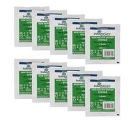 IndustraCare Premium Sterile 4ply Medical First Aid Gauze Swabs 10cm x 10cm - 10 Packs of 5 (50 Swabs)