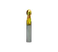 IndusTradCorp R0.5-R6 2-24 50/75/100 4/6/8/10/12 High Hardness Endmills, Tungsten Steel Carbide Colorful Coating Ball Nose Milling Cutter(R2x8x100x4)