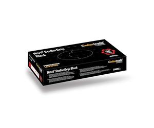 Industrade by Meditrade NITRIL StellarGrip Black Nitrile Industrial Gloves - Diamond Texture for Enhanced Grip - Powder & Latex Free Disposable Gloves - 6.5g Thickness - Small - 50pcs