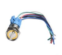 Industrial 19mm Rotary Switch 3 Positions 12V 24V with Wire Socket for Easy Integration (Yellow)