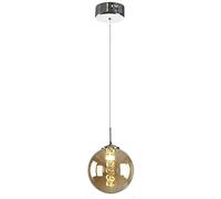 Industrial 1Light Globe Glass Pendant Light with Crystal Tassels Chrome Finish Glass LED G4 Ceiling Hanging Villa Stairs Landing Lighting Decor Pendant Light Chandelier
