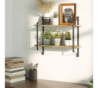 Industrial 2-Tier Home Decor Floating Wall Shelves