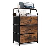 Industrial 3-Drawer Storage Cabinet Dresser Freestanding Organizer W/ Shelf