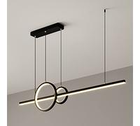 Industrial 42W Black and Gold Aluminum LED Pendant Lights Fixture Adjustable Restaurant Chandelier Silica Gel Hanging Light for Bedroom Living Room Bathroom