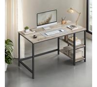 Industrial 47 Inches Computer Desk with Shelves, Greige + Black
