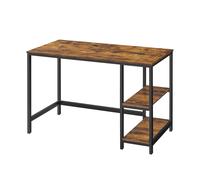 Industrial 47 Inches Computer Desk with Shelves, Rustic Brown + Black