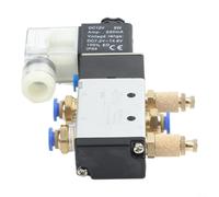 Industrial 4v210-08 Solenoid Valve Dc 24v Power 5 Way 2 Position Pneumatic Control Unit With Fast Response Pilot Head And Included Fittings Kit