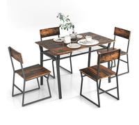 Industrial 5-Piece Dining Set - ge Kitchen Table & 4 Space-Saving Cs for Modern Home Café and Sl ining Decor - Perfect for Small Spaces