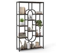 Industrial 5-Tier Bookcase Freestanding Tall Display Shelf
