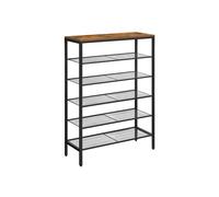 Industrial 6-tier Mesh Shelves Shoe Rack