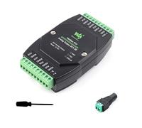 Industrial 8-Ch Analog Output Module 12-bit DA Conversion DC 7~36V Wide Voltage Power Supply, Sending Modbus RTU Protocol Commands via RS485, 8-CH Voltage Output (0~10V)