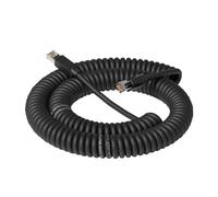 Industrial 8Pin RJ45 Network Cable Retractable Spiral Signal Wire RJ45 to Cat6A Gigabit Towing Chain Double Shielded Spring Line(Black,15m)