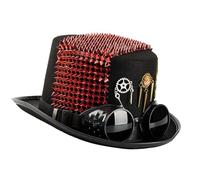 Industrial Age Clock Rivets Hat For Coser Dark Goggles For Costume Parties Halloween Event Photo Props Cosplay Steampunk Hat With Glasses