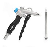 Industrial Air Duster Pneumatic Dust Blow Gun Adjustable Pressure Compressed Air Cleaning Tool with 2 Nozzles for Car Computer Industrial Equipment Cleaning Aluminum Alloy G1/4in