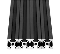Industrial Alloy Rail 4pcs 2020 Aluminum Extrusion Anodized Linear Rails, Silver/Black T Slot Precision Rail for 3D Printer Parts(Black,450mm)